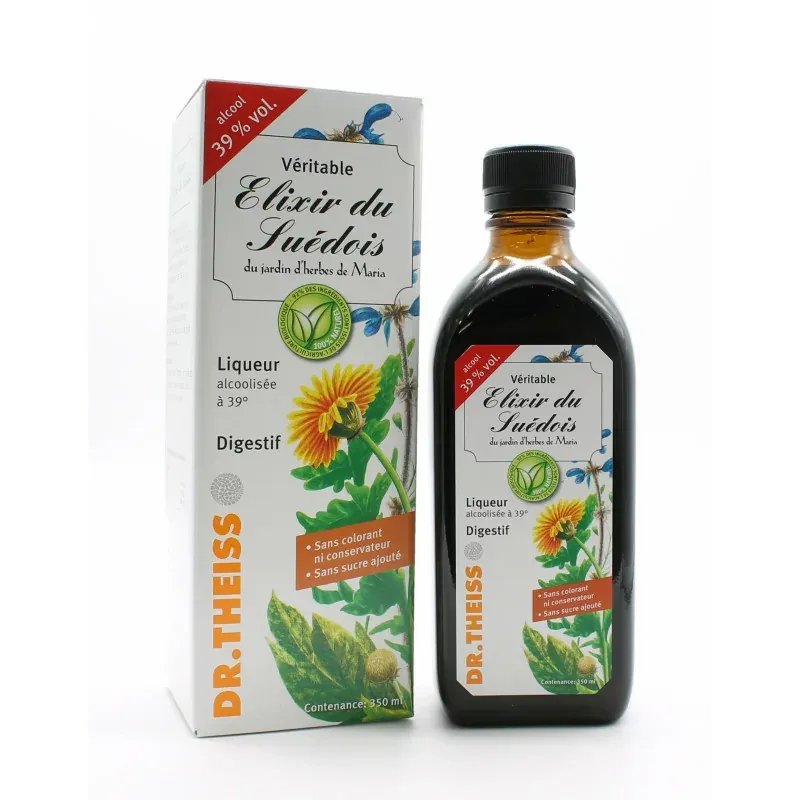Dr. Theiss Véritable Élixir du Suédois 39% vol. 350ml - Univers Pharmacie