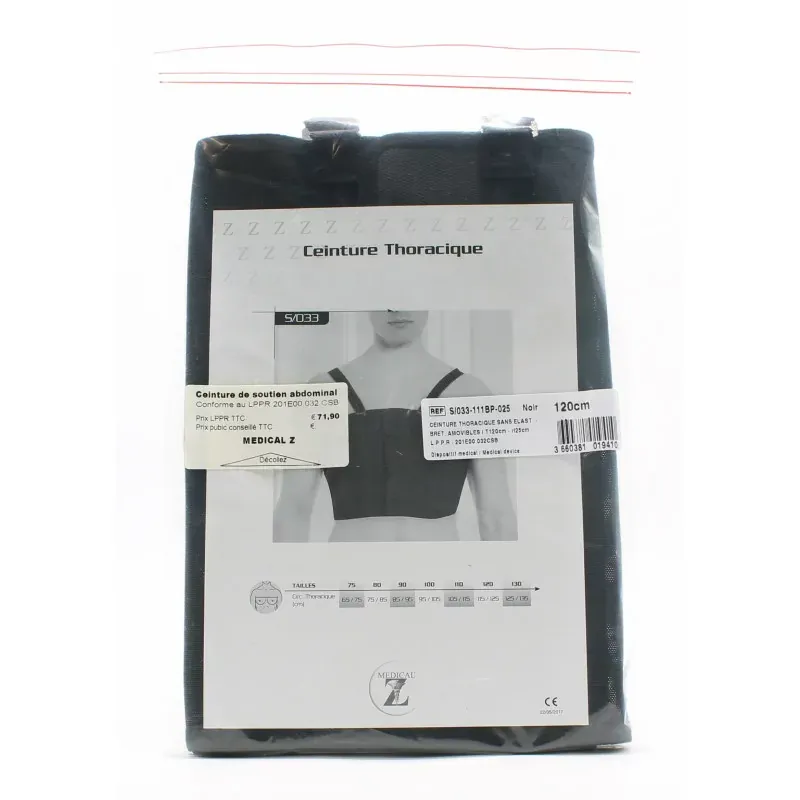 Medical Z Ceinture Thoracique T120 Noir - Univers Pharmacie