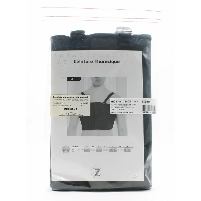 Medical Z Ceinture Thoracique T110 Noir - Univers Pharmacie