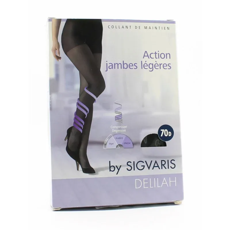 Sigvaris Delilah Collant Action Jambes Légères T4 70D Noir - Univers Pharmacie