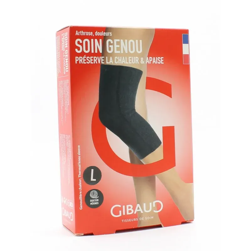 Gibaud Soin Genou Chaleur Genouillère Taille L Anthracite - Univers Pharmacie