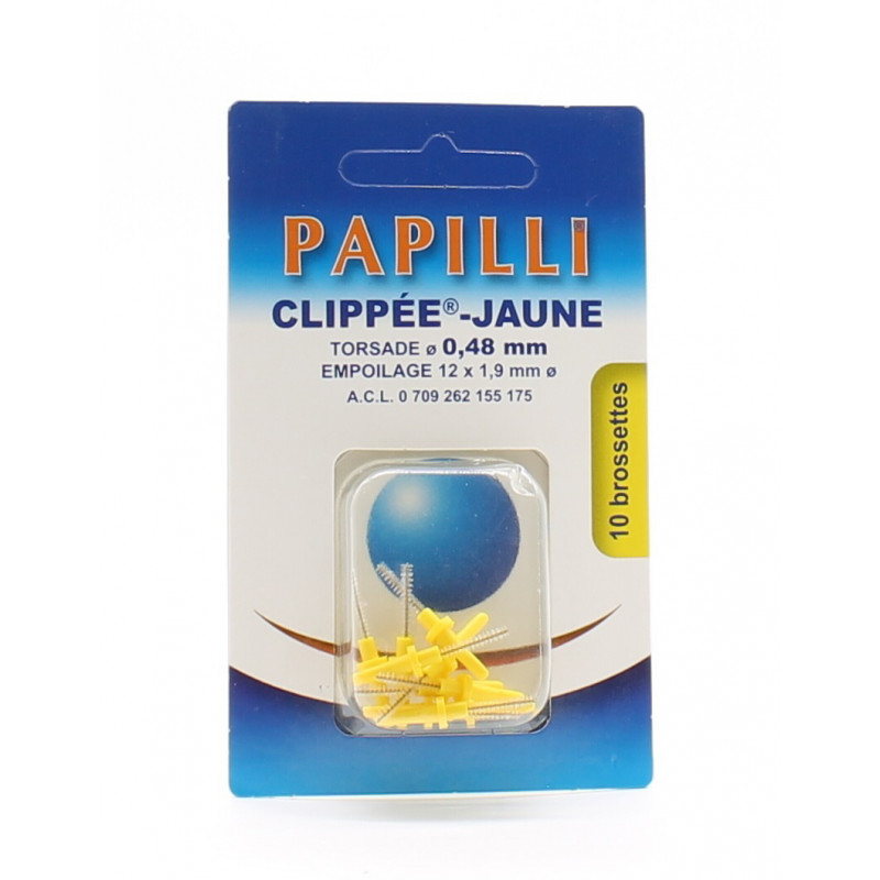 Papilli Brossettes Clipée Jaune X10 - Univers Pharmacie