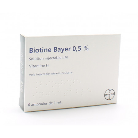 Biotine Bayer 0,5% Solution Injectable I.M 6X1ml  - Univers Pharmacie