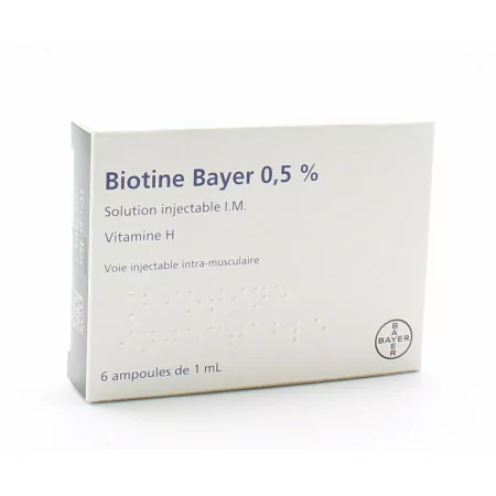 Biotine Bayer 0,5% Solution Injectable I.M 6X1ml - Univers Pharmacie