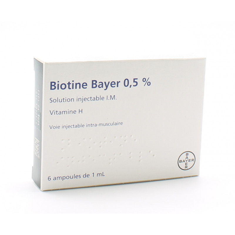 Biotine Bayer 0,5% Solution Injectable I.M 6X1ml  - Univers Pharmacie