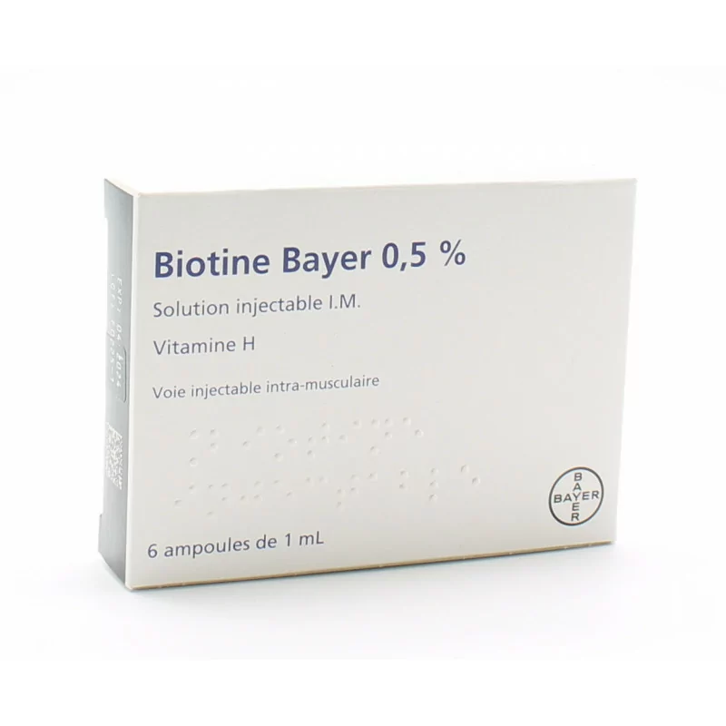 Biotine Bayer 0,5% Solution Injectable 6X1ml|Univers Pharmacie