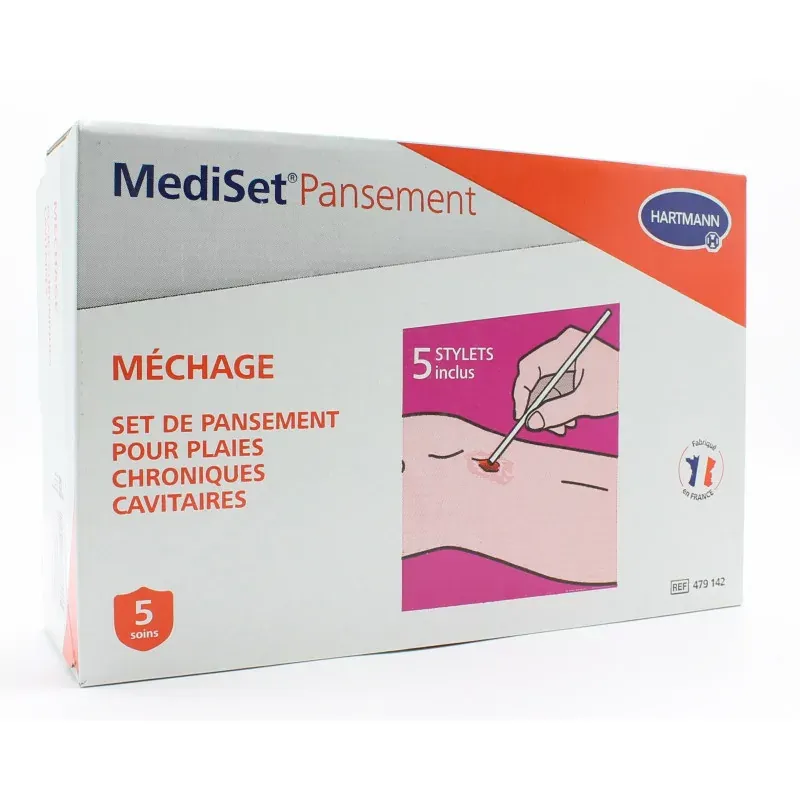 Mediset Pansement Méchage Set de Pansement pour Plaies Chroniques Cavitaires X5 soins - Univers Pharmacie