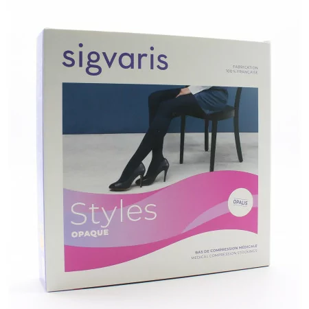 Sigvaris Styles Opaque Opalis Bas Auto-fixants S Normal Noir - Univers Pharmacie