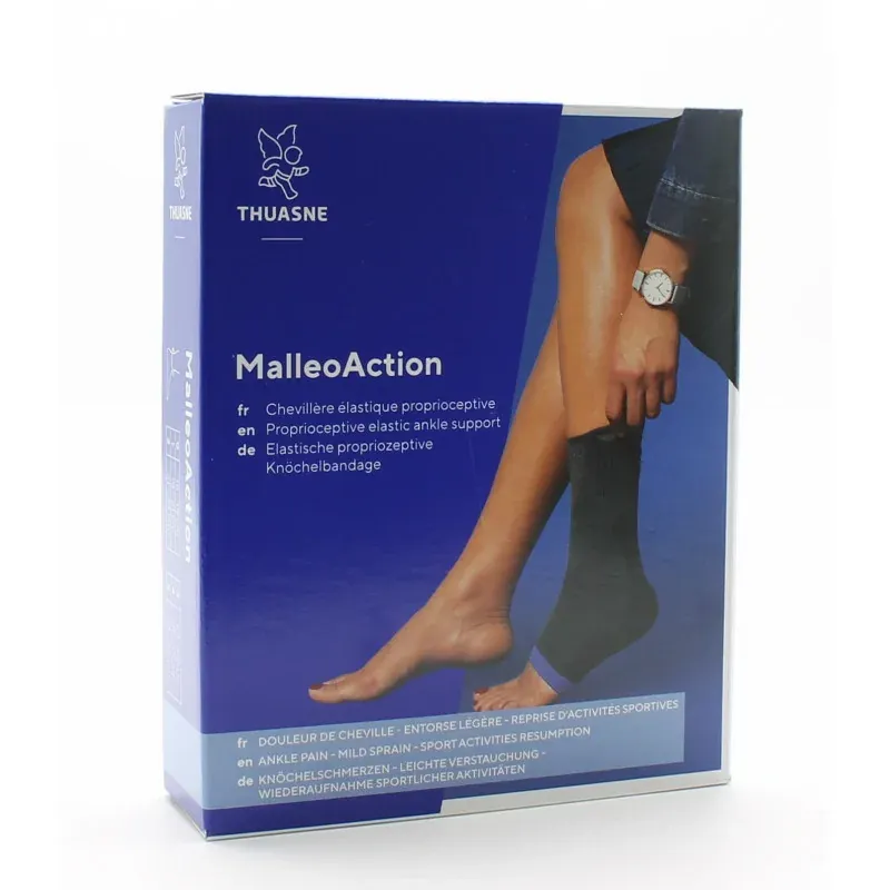 MalleoAction Chevillère Élastique Proprioceptive Taille 3 Gris - Univers Pharmacie
