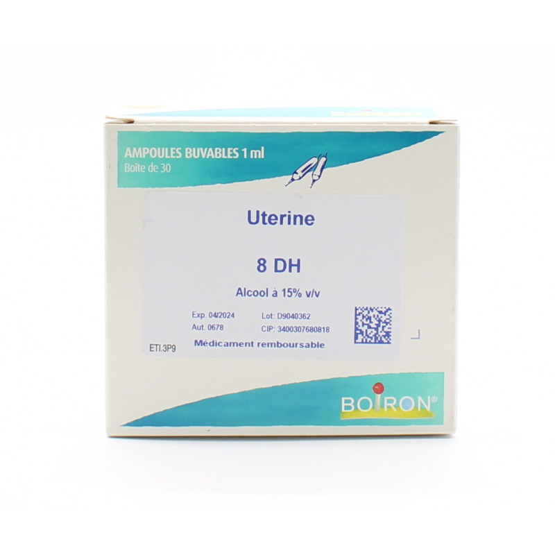 Boiron Uterine 8DH Ampoules Buvables 30X1ml Unvers Pharmacie