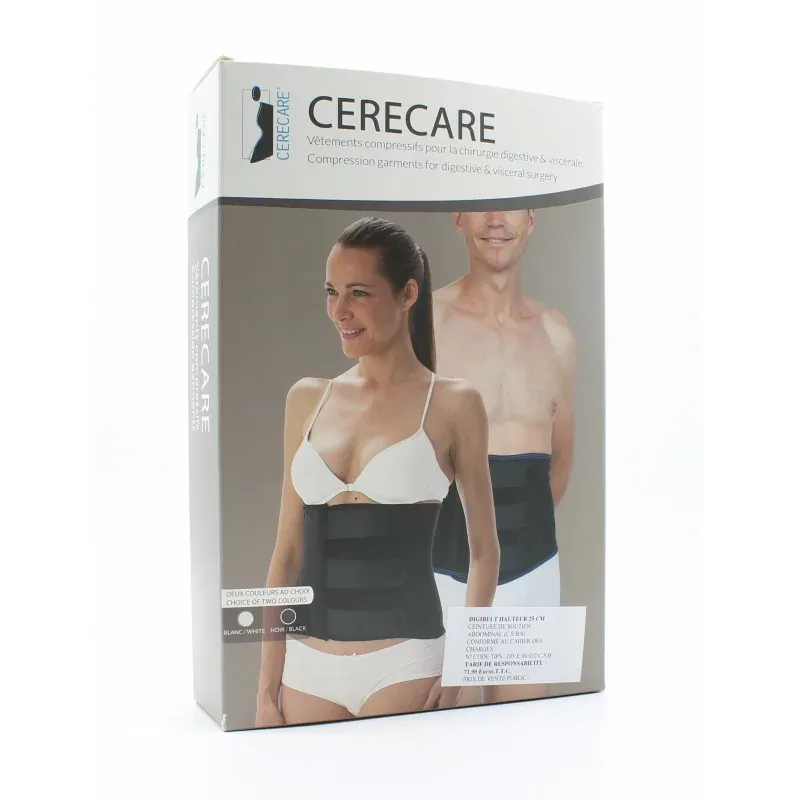 Cerecare Digibelt Ceinture de Soutien Abdominal Noire Taille 4 H25cm - Univers Pharmacie