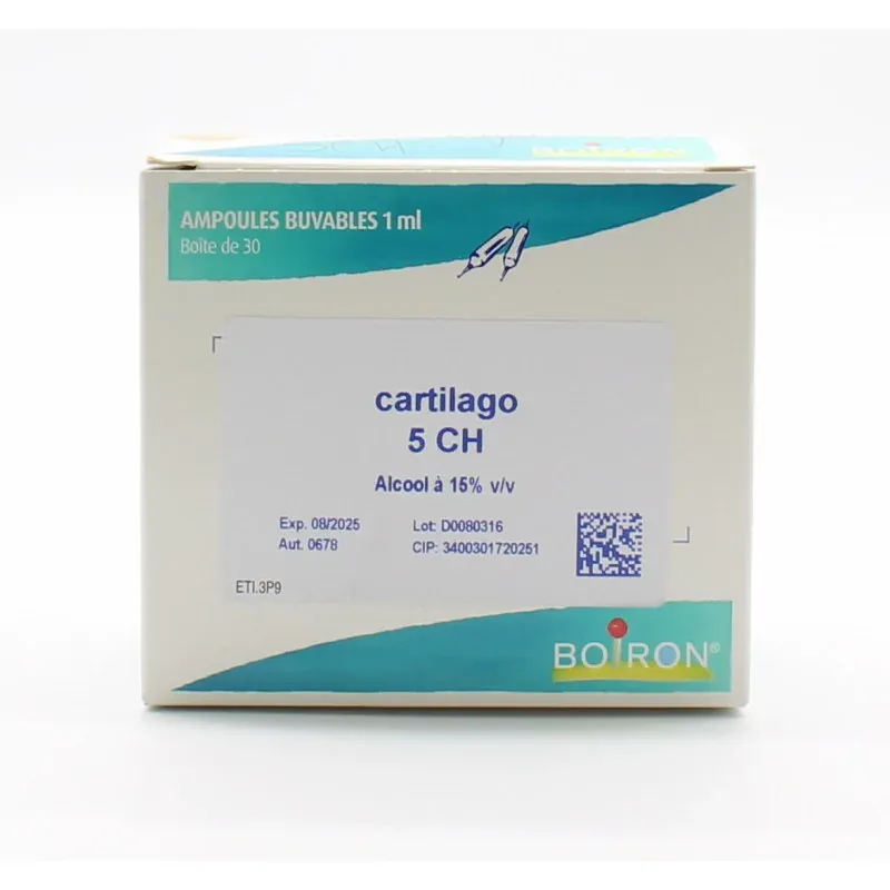 Boiron Cartilago 5CH Ampoules Buvables 30X1ml - Univers Pharmacie