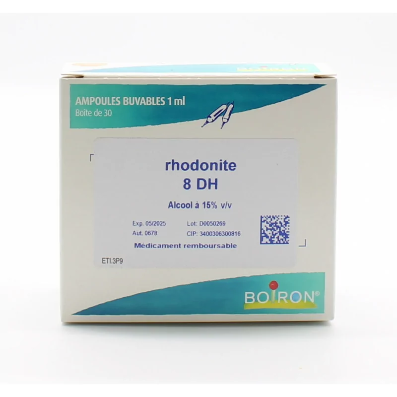 Boiron Rhodonite 8DH Ampoules Buvables 30X1ml - Univers Pharmacie