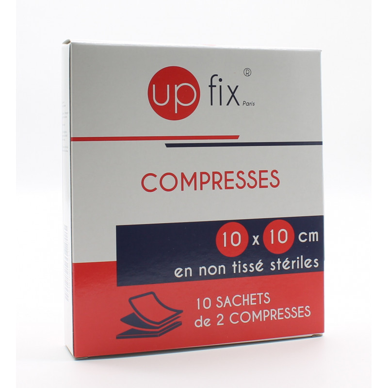 Up Fix Compresses en Non Tissé Stériles 10X10cm 10 sachets - Univers Pharmacie
