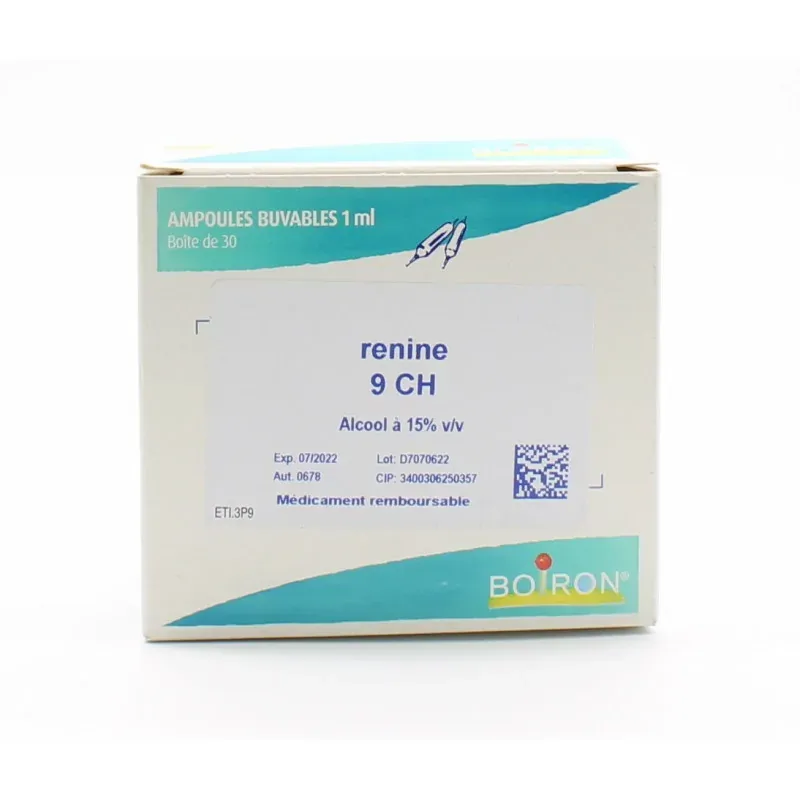 Boiron Renine 9CH Ampoules Buvables 30X1ml - Univers Pharmacie