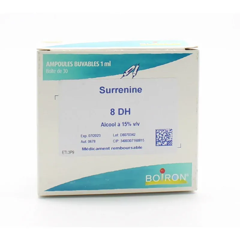 Boiron Surrenine 8DH Ampoules Buvables 30X1ml - Univers Pharmacie