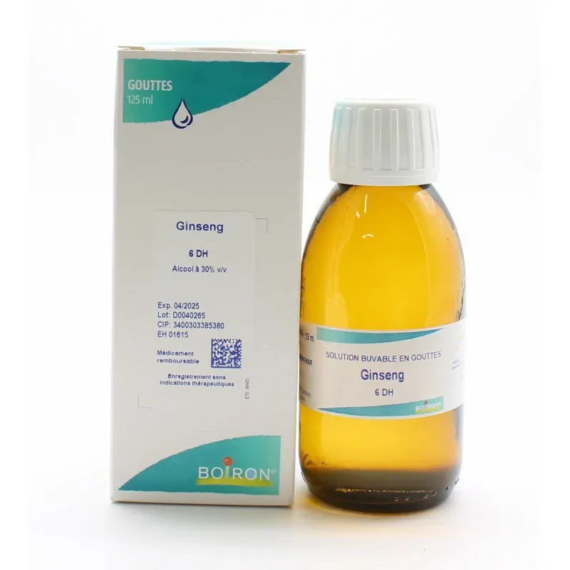 Boiron Ginseng 6DH Solution Buvable 125ml - Univers Pharmacie