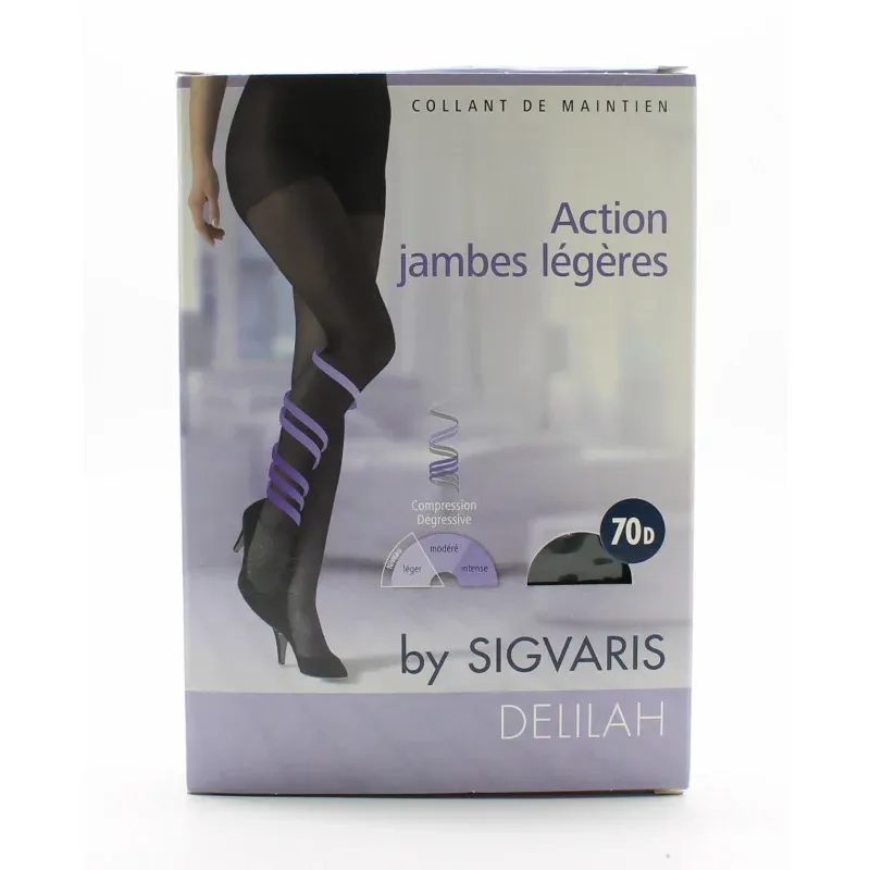 Sigvaris Delilah Collant Action Jambes Légères T4 70D Bleu Marine - Univers Pharmacie