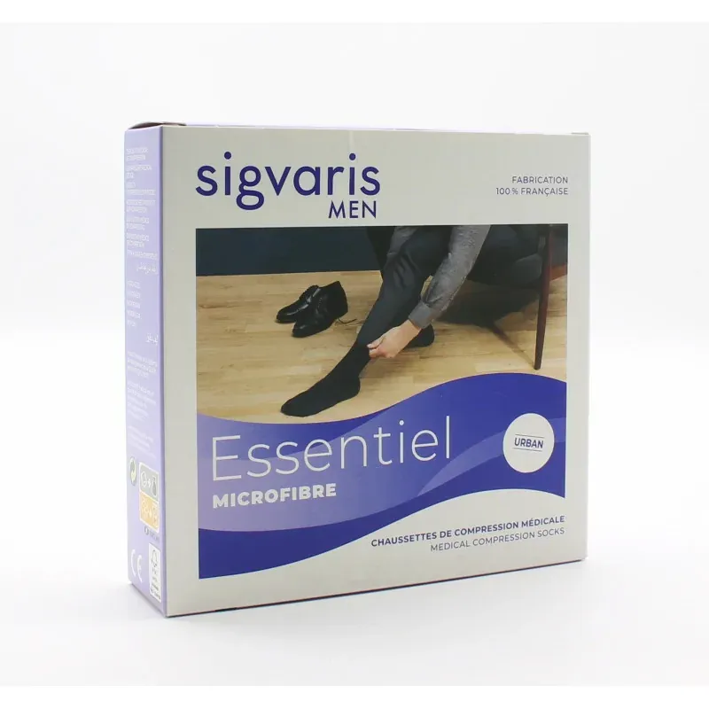 Sigvaris Men Essentiel Microfibre Urban Chaussettes XXL Normal Gris Anthracite - Univers Pharmacie