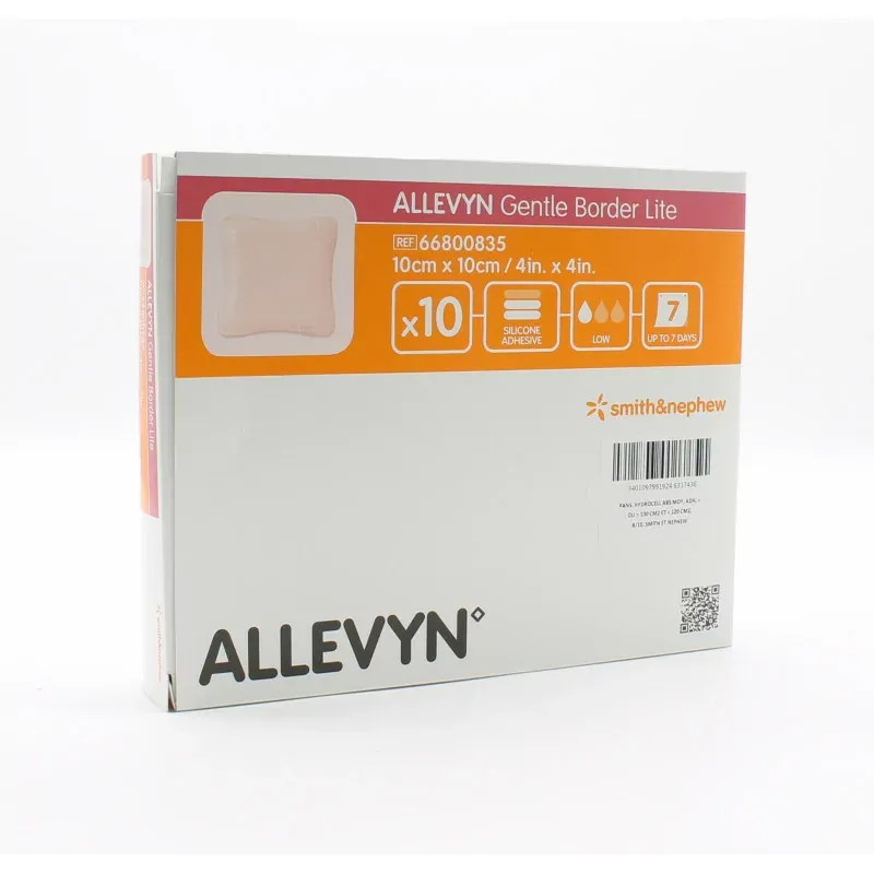 Allevyn Gentle Border Lite 10X10cm 10 pièces