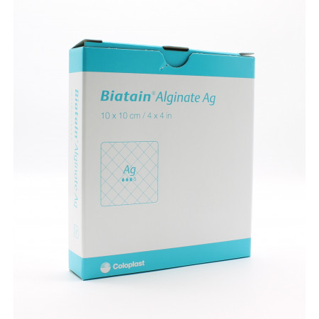 Coloplast Biatain Alginate Ag 10X10cm 10 pansements - Univers Pharmacie