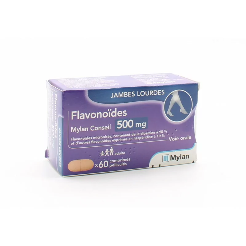 Flavonoïdes Mylan Conseil 500mg Jambes Lourdes 60 comprimés - Univers Pharmacie