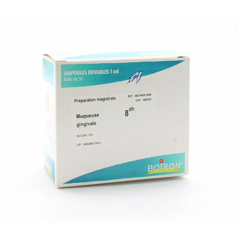 Boiron Muqueuse Gingivale 8DH 30 ampoules - Univers Pharmacie