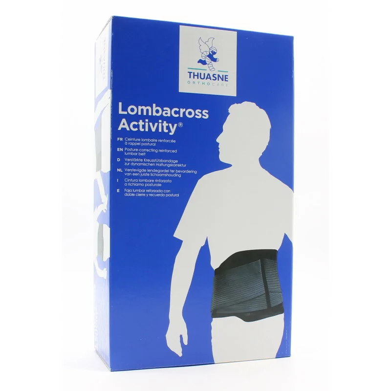 Thuasne Lombacross Activity Ceinture Lombaire Renforcée Noire H26cm Taille 3