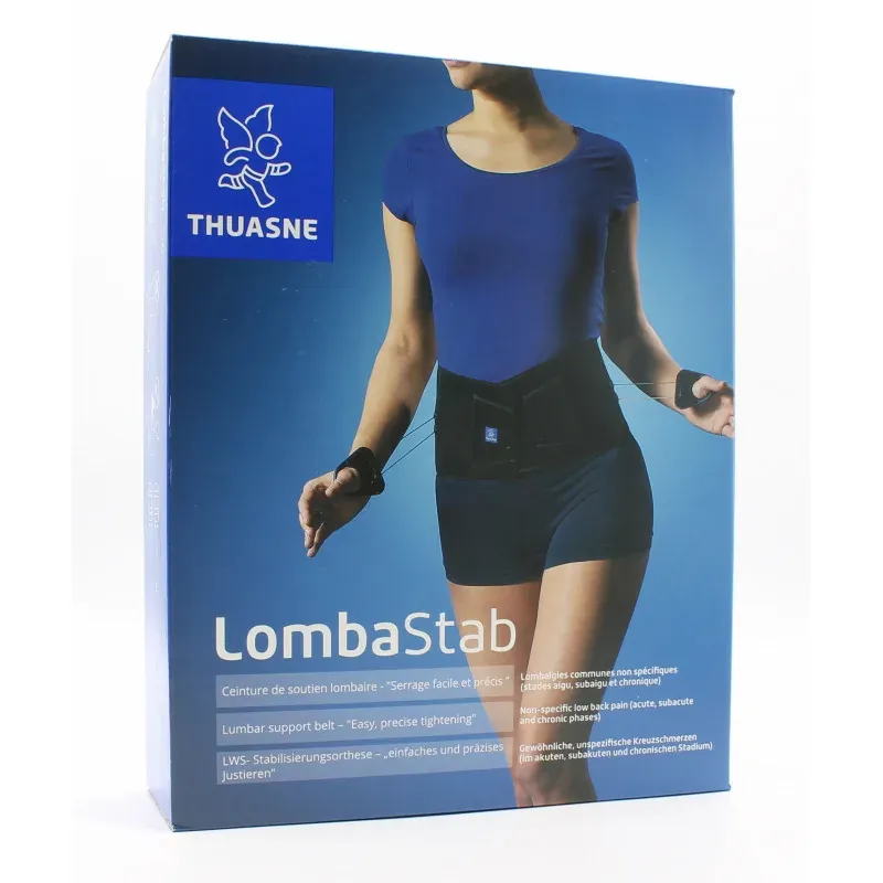 Thuasne LombaStab Ceinture de Soutien Lombaire Noir Bleuté Taille 1 H21cm
