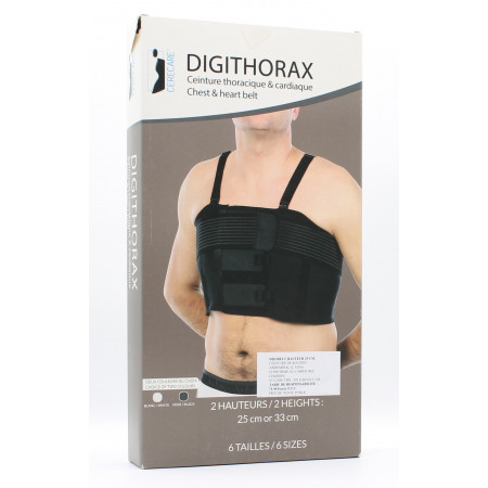 Digithorax Ceinture Thoracique & Cardiaque Taille 3 H25cm Noir - Univers Pharmacie