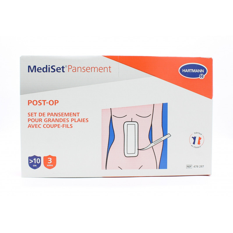 MediSet Pansement Post-op Set Grandes Plaies +10cm Coupe-fils X3 - Univers Pharmacie