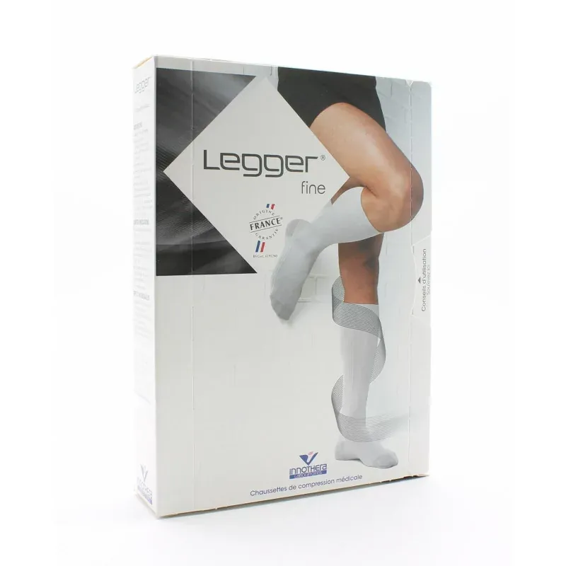 Legger Fine Chaussettes de Compression Classe 2 T2 Long Gris - Univers Pharmacie