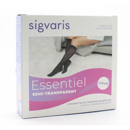 Sigvaris Essentiel Semi-transparent Diaphane Chaussettes PO Classe III S Normal Dune - Univers Pharmacie