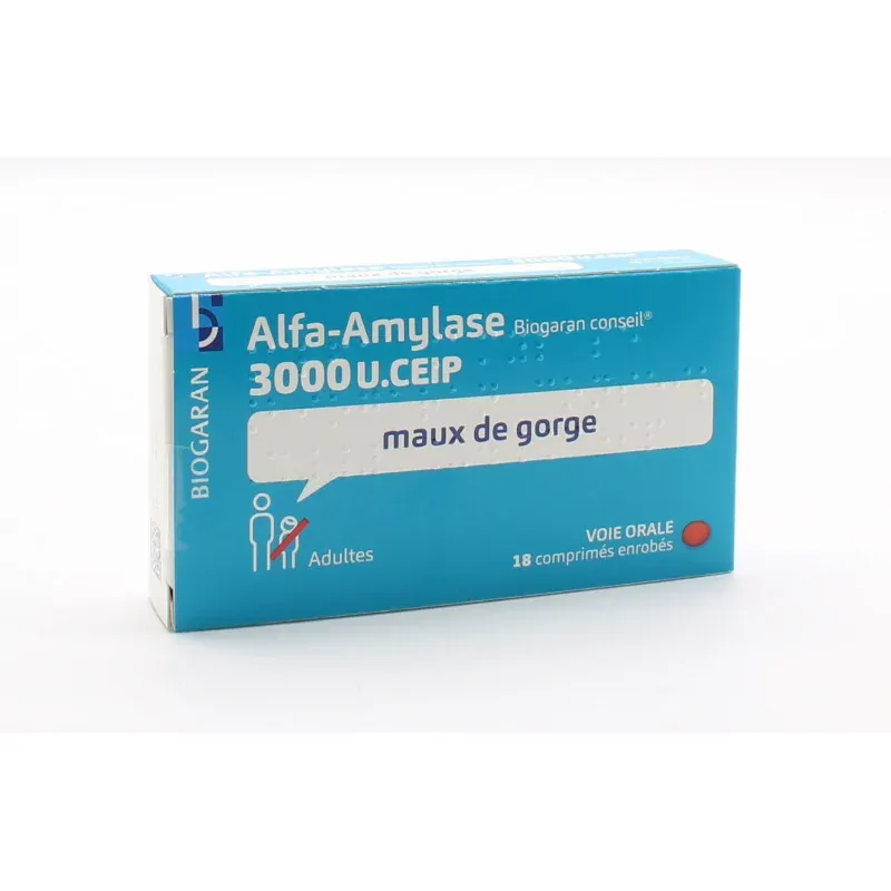 Alfa-Amylase Biogaran Conseil 18 comprimés - Univers Pharmacie