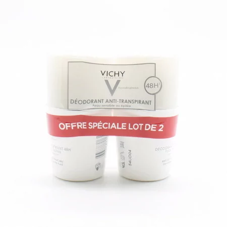 Vichy Déodorant Bille Anti-transpirant 48h Peau Sensible 2X50ml - Univers Pharmacie