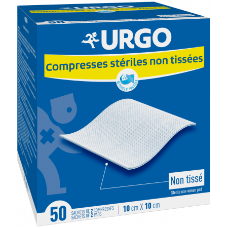 Urgo Compresses Stériles Non Tissées 10X10cm 50 sachets - Univers Pharmacie