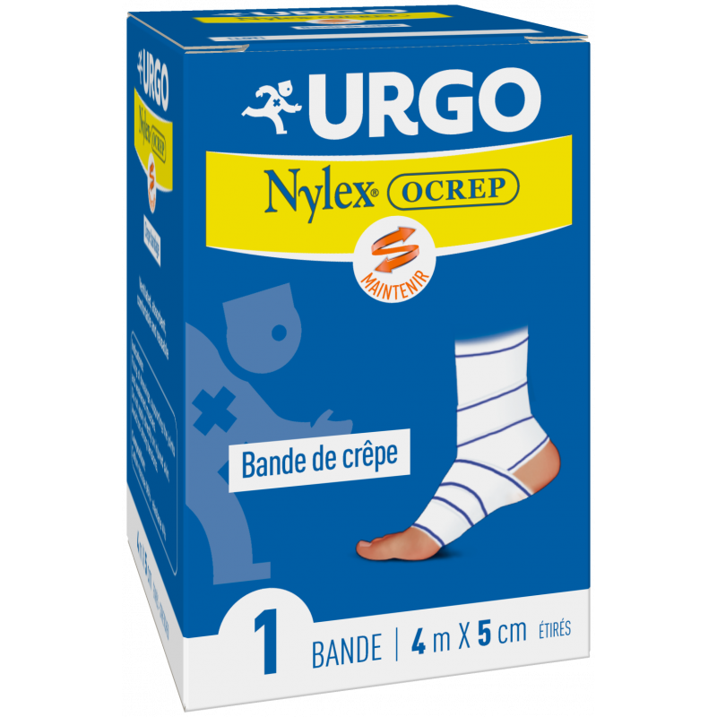 Urgo Nylex Ocrep Bande de Crêpe 4mX5cm - Univers Pharmacie Urgo Nylex Ocrep Bande de Crêpe 4mX5cm - Univers Pharmacie