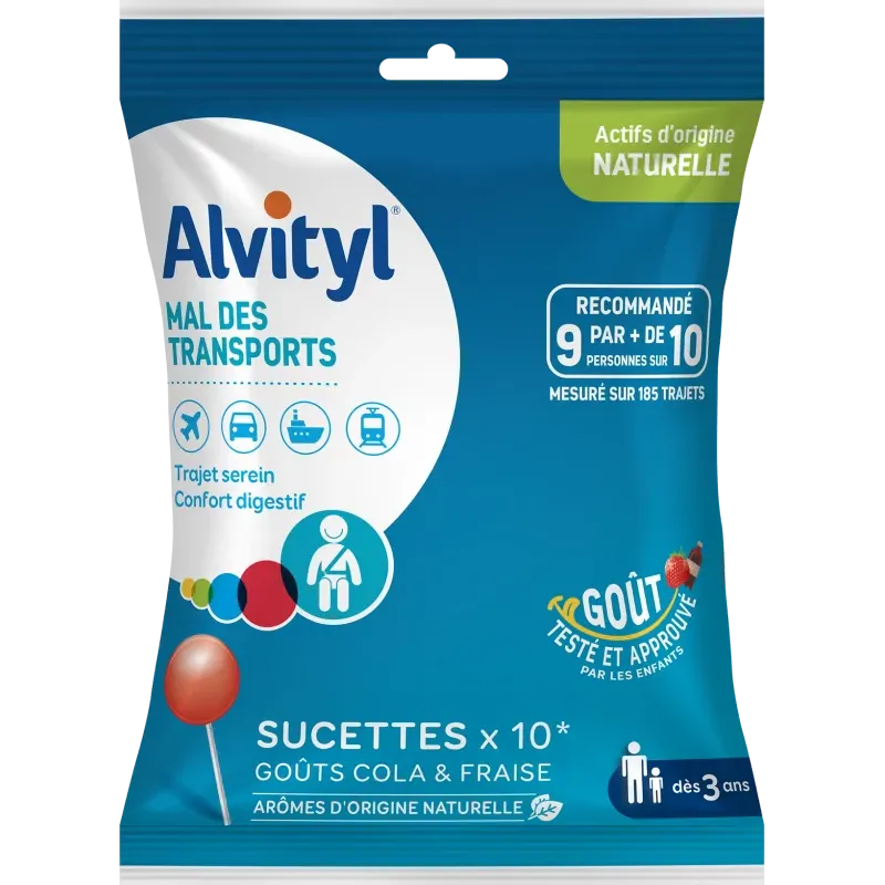 Alvityl Mal des Transports 10 sucettes - Univers Pharmacie