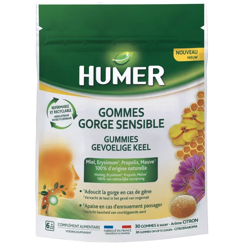 Humer Gommes Gorge Sensible X30 - Univers Pharmacie