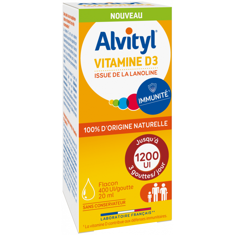 Alvityl Vitamine D3 400Ul/goutte 20ml - Univers Pharmacie