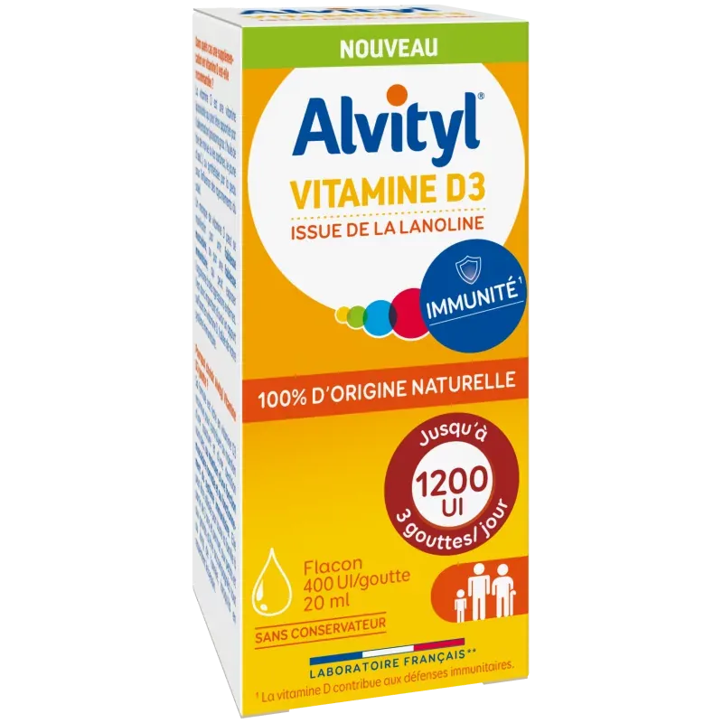 Alvityl Vitamine D3 400Ul/goutte 20ml - Univers Pharmacie