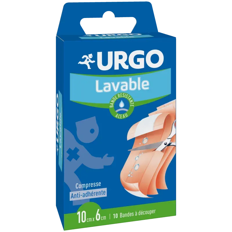 Urgo Lavable Pansement Adhésif 10X6cm 10 pièces - Univers Pharmacie