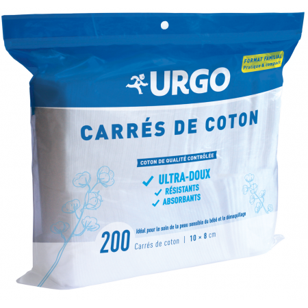 Urgo Carrés de Coton 10x8cm 200 pièces - Univers Pharmacie