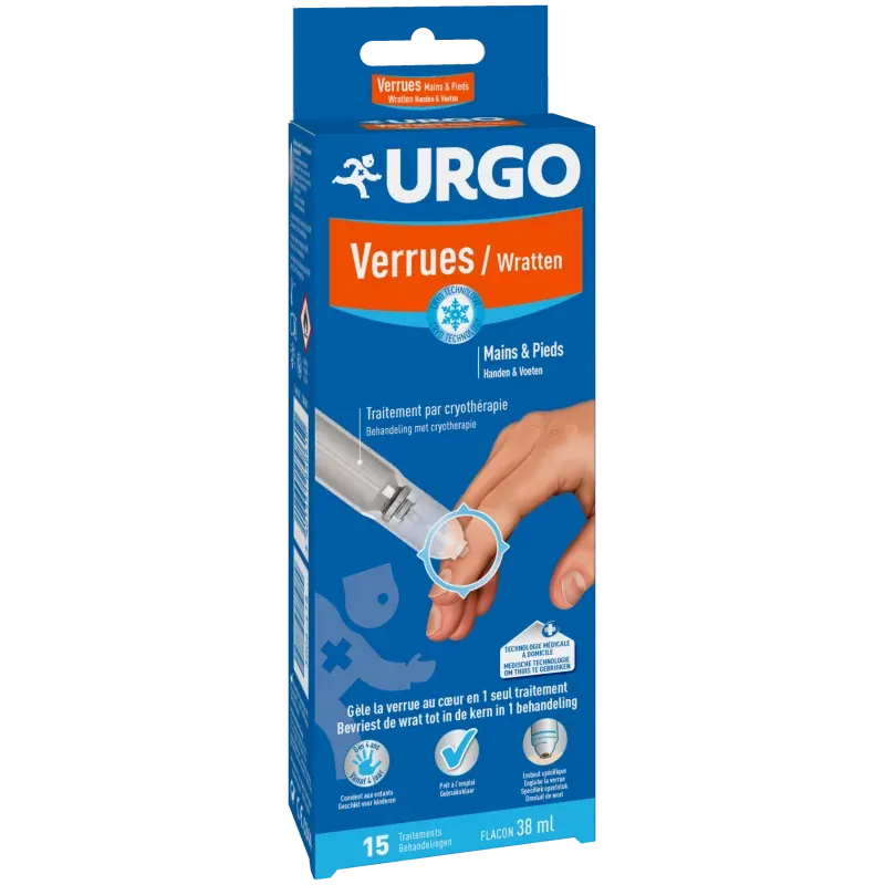 Urgo Verrues Mains & Pieds Traitement par Cryothérapie 38ml - Univers Pharmacie