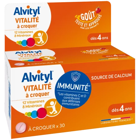 Alvityl Vitalité Fraise 30 comprimés - Univers Pharmacie
