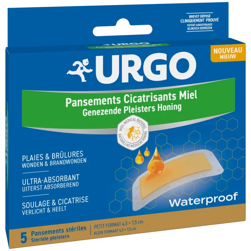 Urgo Pansements Cicatrisant Miel 4,5X7,5cm 5 Pièces - Univers Pharmacie