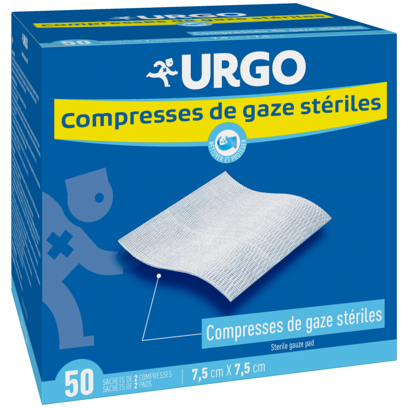 Urgo Compresses de Gaze Stériles 7,5X7,5cm 50X2