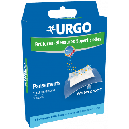 Urgo Brûlures Blessures Superficielles Waterproof Grand Format 4 pansements - Univers Pharmacie