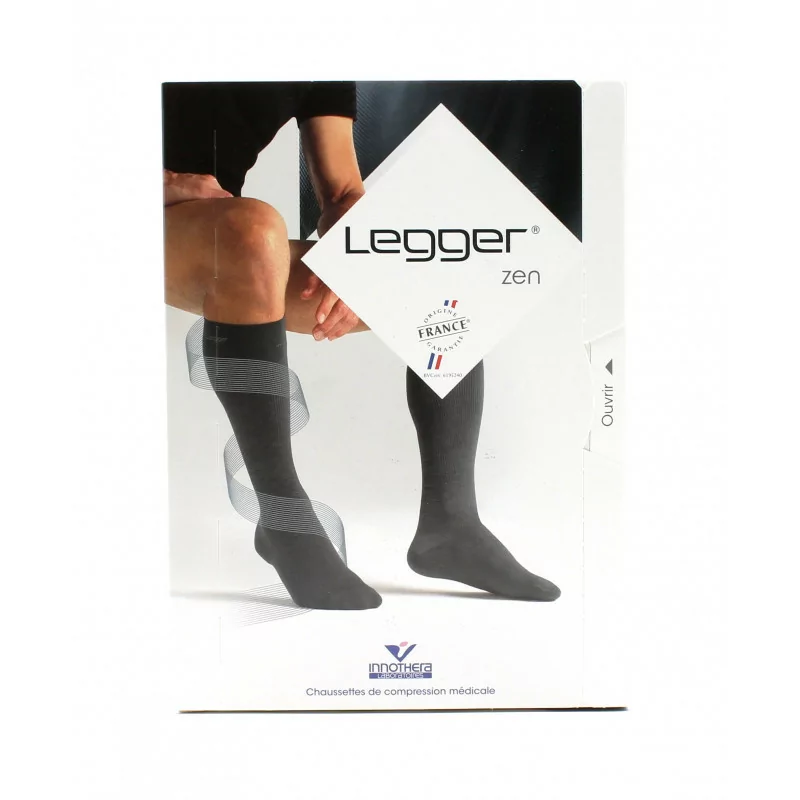 Legger Zen Chaussettes de Compression Médicale T3+ Long Noir - Univers Pharmacie