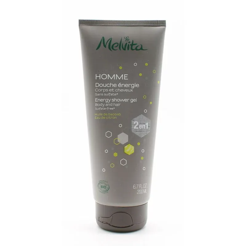 Melvita Homme Douche Energie Corps & Cheveux 200ml - Univers Pharmacie